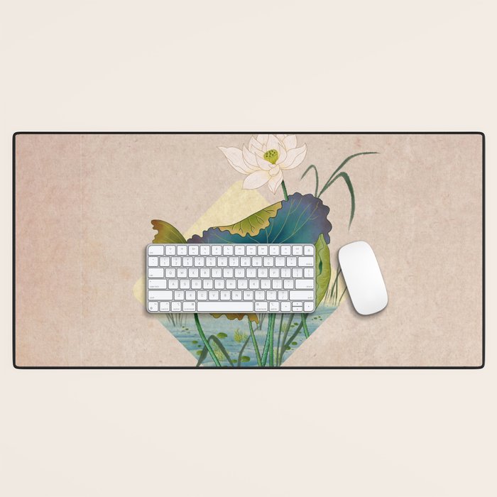 lotursflowers C : Minhwa-Korean traditional/folk art Desk Mat Gallery Image 1
