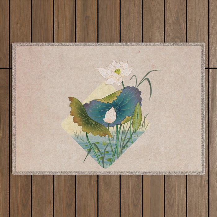 lotursflowers C : Minhwa-Korean traditional/folk art Outdoor Rug Gallery Image 1