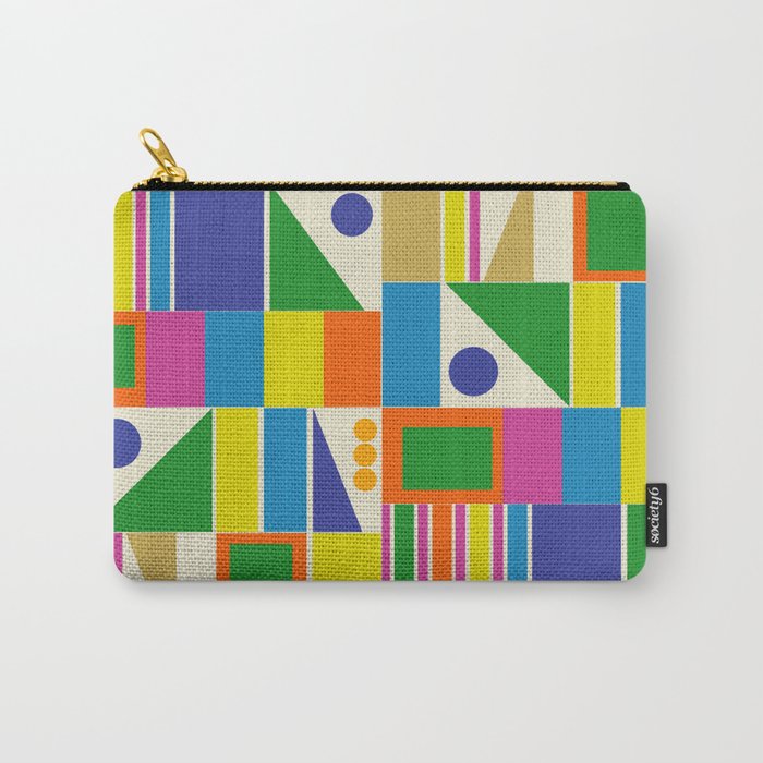 Colorful Geometric Mid Century Modtastic Retro Pattern Carry All Pouch Gallery Image 1