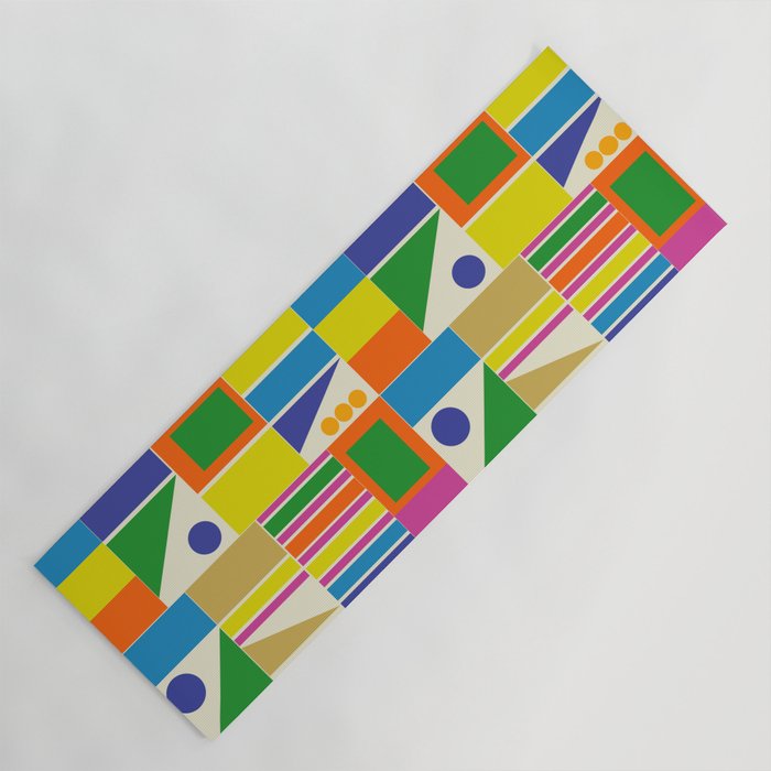 Colorful Geometric Mid Century Modtastic Retro Pattern Yoga Mat Gallery Image 1
