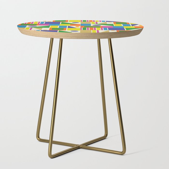 Colorful Geometric Mid Century Modtastic Retro Pattern Side Table Gallery Image 1