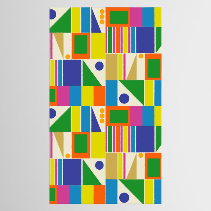 Colorful Geometric Mid Century Modtastic Retro Pattern Tablecloth Gallery Image 2