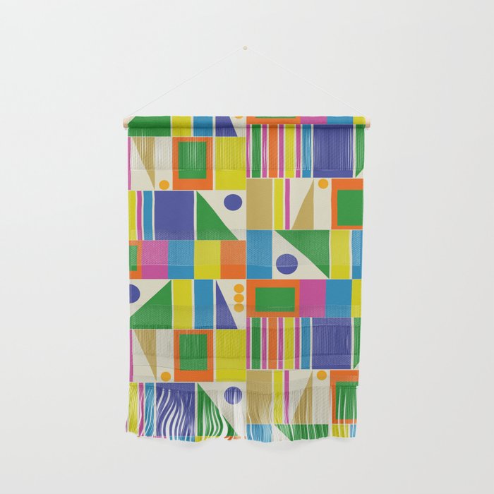 Colorful Geometric Mid Century Modtastic Retro Pattern Wall Hanging Gallery Image 1