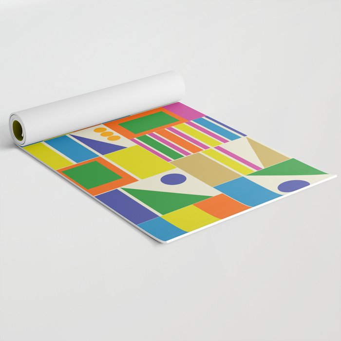 Colorful Geometric Mid Century Modtastic Retro Pattern Yoga Mat Gallery Image 2