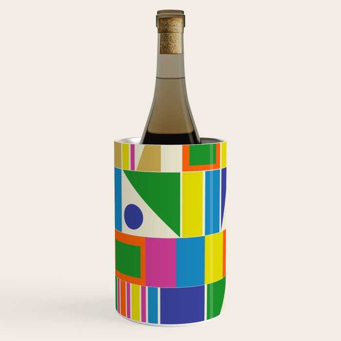 Colorful Geometric Mid Century Modtastic Retro Pattern Wine Chiller Gallery Image 3