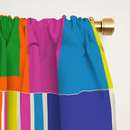 Colorful Geometric Mid Century Modtastic Retro Pattern Window Curtain Gallery Image 2