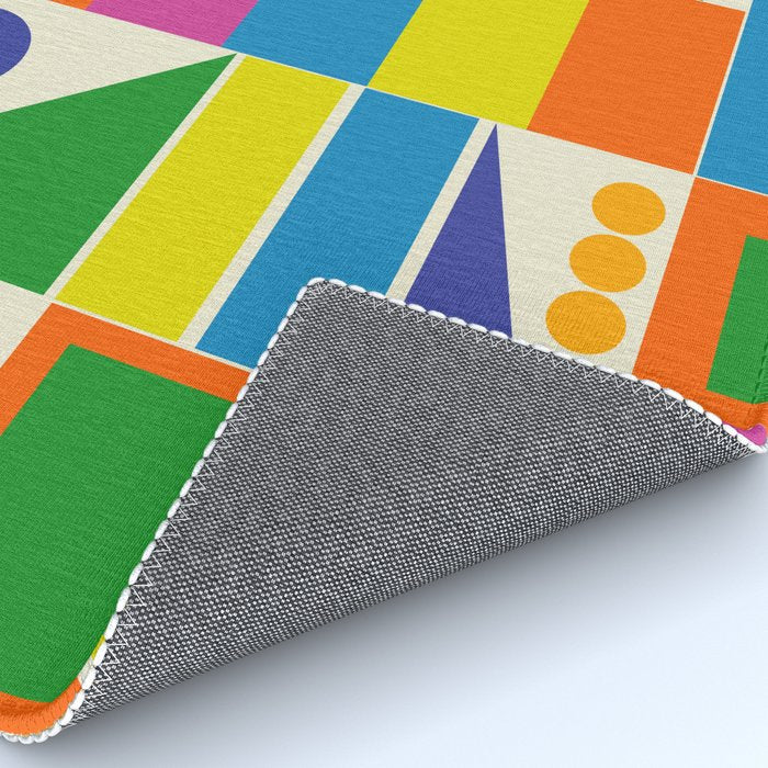 Colorful Geometric Mid Century Modtastic Retro Pattern Rug Gallery Image 4