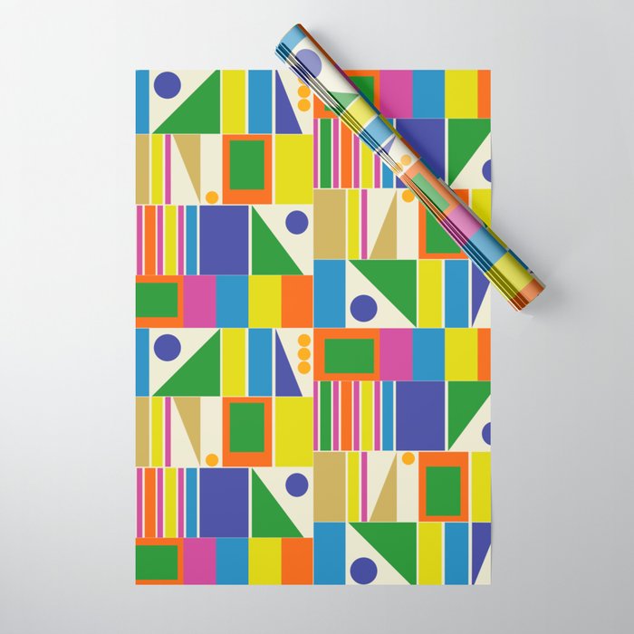Colorful Geometric Mid Century Modtastic Retro Pattern Wrapping Paper Gallery Image 1
