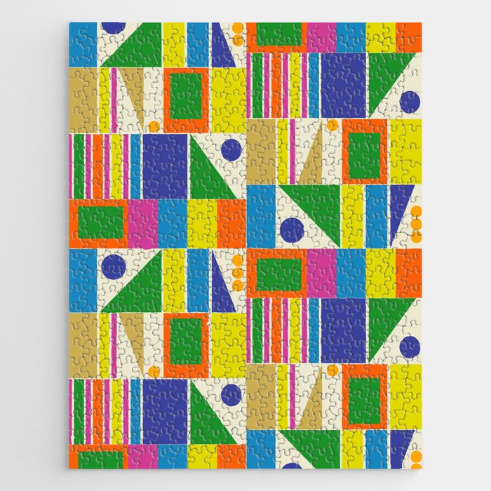 Colorful Geometric Mid Century Modtastic Retro Pattern Jigsaw Puzzle Gallery Image 1
