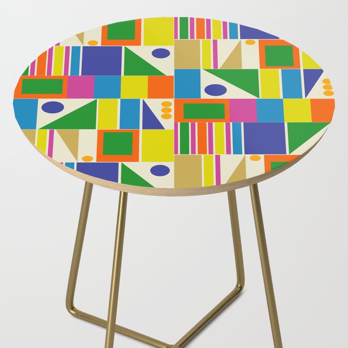 Colorful Geometric Mid Century Modtastic Retro Pattern Side Table Gallery Image 2