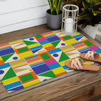 Colorful Geometric Mid Century Modtastic Retro Pattern Outdoor Rug Gallery Image 2