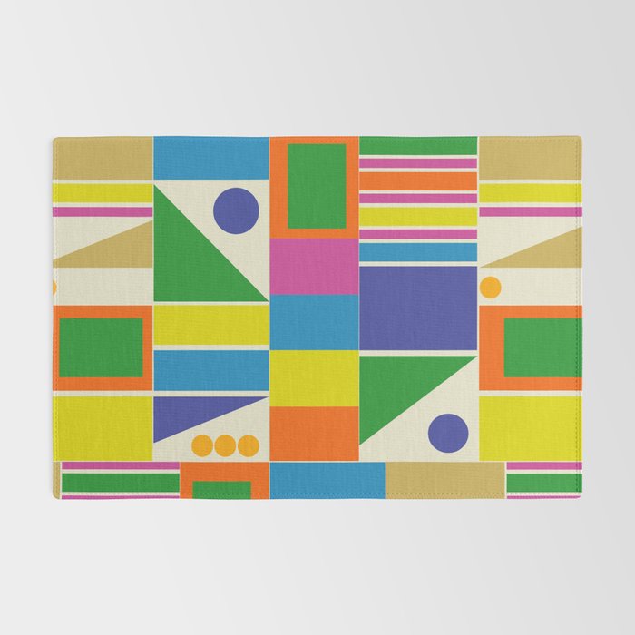 Colorful Geometric Mid Century Modtastic Retro Pattern Rug Gallery Image 2