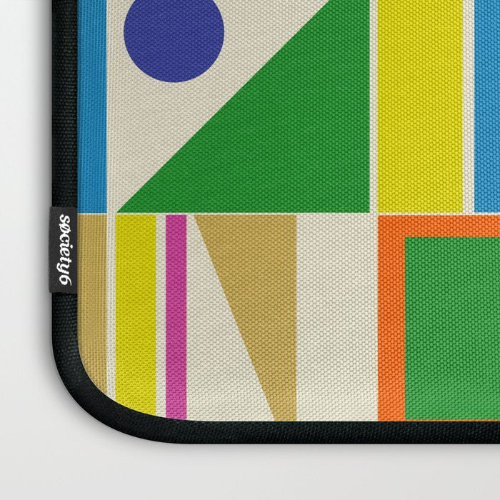 Colorful Geometric Mid Century Modtastic Retro Pattern Laptop Sleeve Gallery Image 3