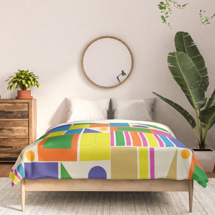 Colorful Geometric Mid Century Modtastic Retro Pattern Comforter Gallery Image 3