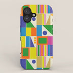Colorful Geometric Mid Century Modtastic Retro Pattern iPhone Case Gallery Image 1