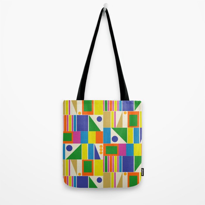 Colorful Geometric Mid Century Modtastic Retro Pattern Tote Bag Gallery Image 2