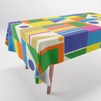 Colorful Geometric Mid Century Modtastic Retro Pattern Tablecloth Gallery Image 1