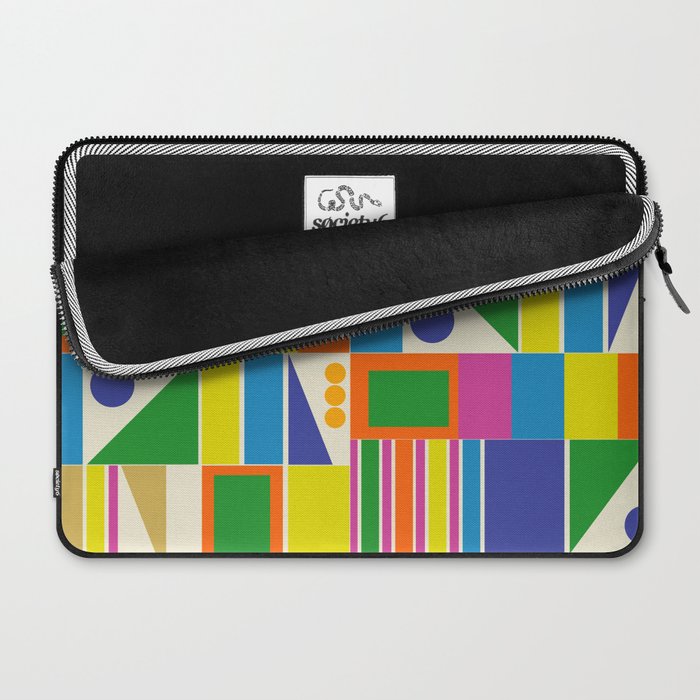Colorful Geometric Mid Century Modtastic Retro Pattern Laptop Sleeve Gallery Image 2