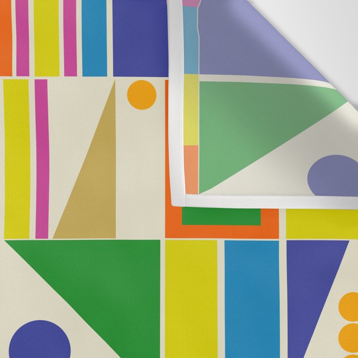 Colorful Geometric Mid Century Modtastic Retro Pattern Wall Tapestry Gallery Image 3