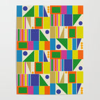 Colorful Geometric Mid Century Modtastic Retro Pattern Poster Gallery Image 4