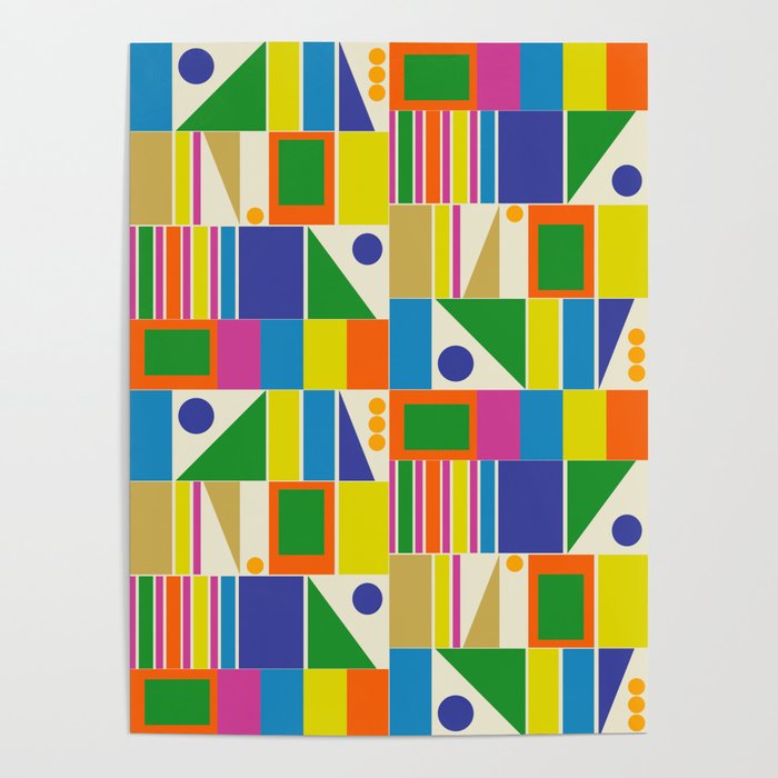 Colorful Geometric Mid Century Modtastic Retro Pattern Poster Gallery Image 4