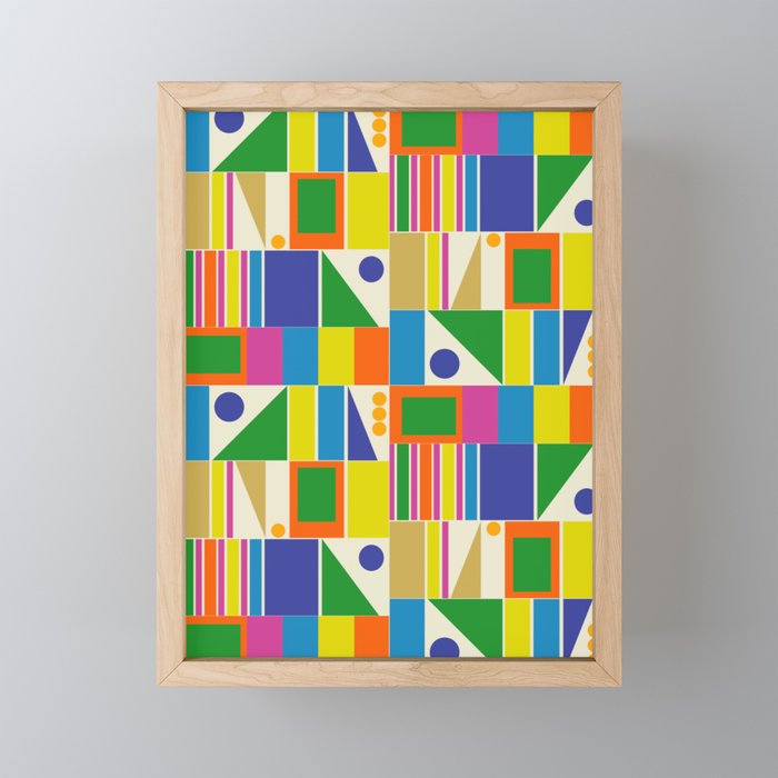 Colorful Geometric Mid Century Modtastic Retro Pattern Mini Art Print Gallery Image 1