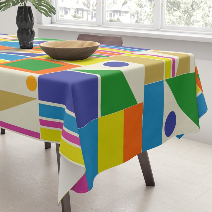 Colorful Geometric Mid Century Modtastic Retro Pattern Tablecloth Gallery Image 3