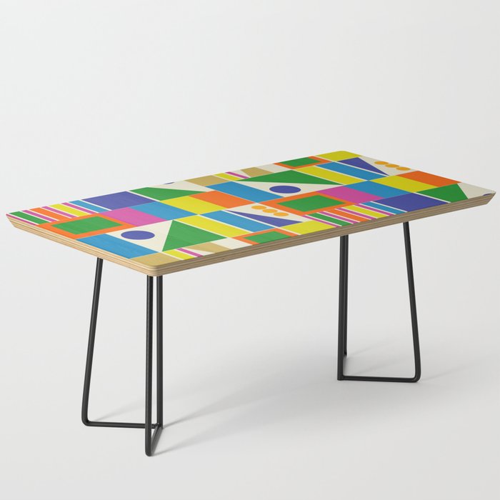Colorful Geometric Mid Century Modtastic Retro Pattern Coffee Table Gallery Image 1