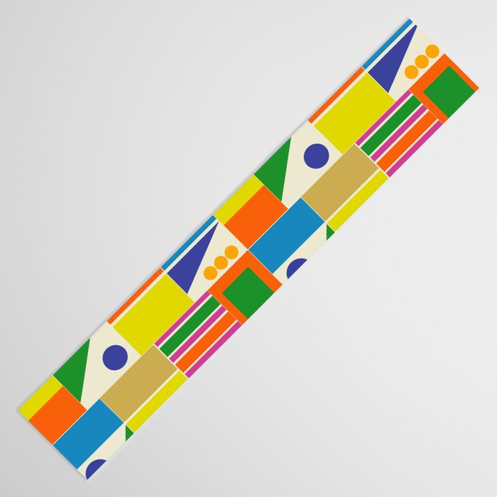 Colorful Geometric Mid Century Modtastic Retro Pattern Table Runner Gallery Image 3