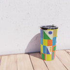 Colorful Geometric Mid Century Modtastic Retro Pattern Travel Mug Gallery Image 4