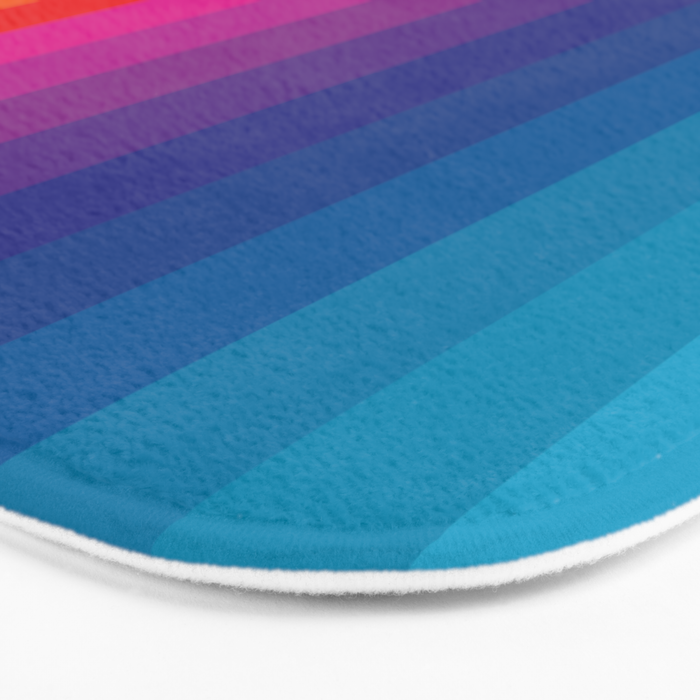  Classic 70s Vintage Style Retro Stripes - Funky Rainbow Bath Mat Gallery Image 3