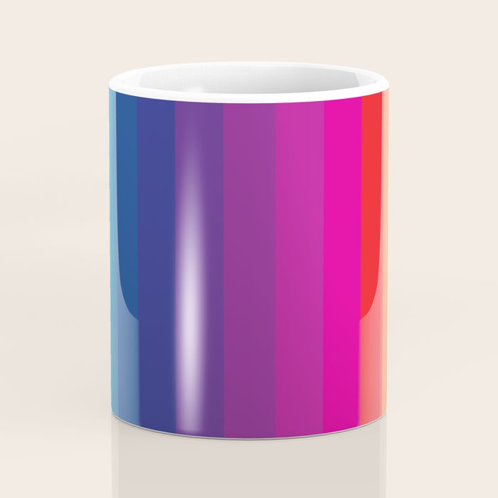  Classic 70s Vintage Style Retro Stripes - Funky Rainbow Coffee Mug Gallery Image 4