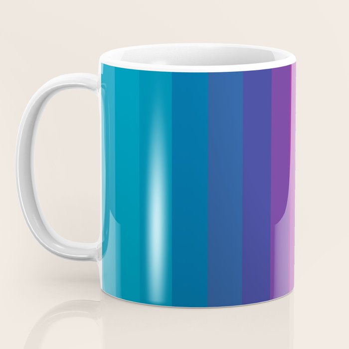  Classic 70s Vintage Style Retro Stripes - Funky Rainbow Coffee Mug Gallery Image 3