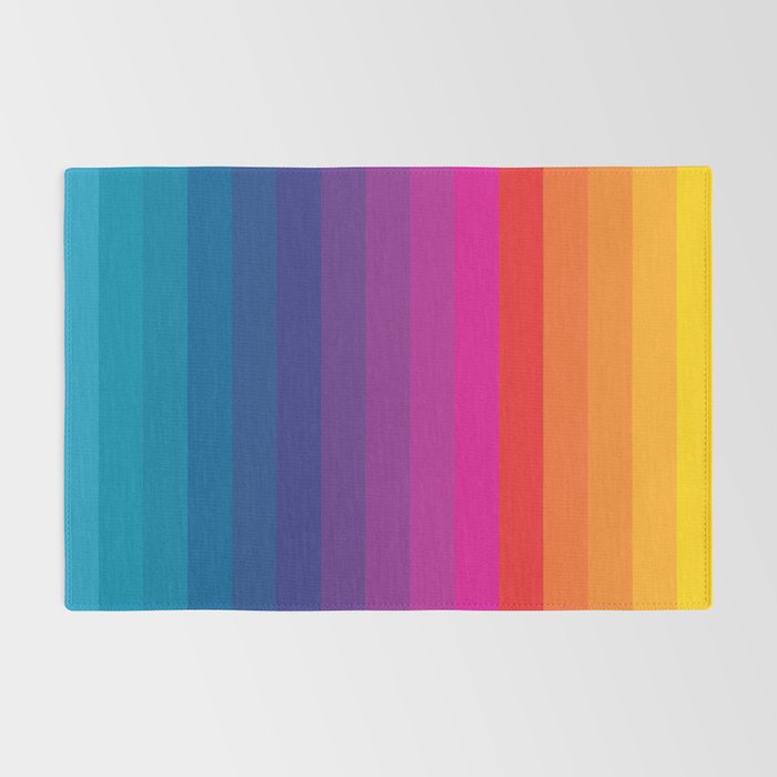  Classic 70s Vintage Style Retro Stripes - Funky Rainbow Rug Gallery Image 2