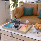  Classic 70s Vintage Style Retro Stripes - Funky Rainbow Serving Tray Gallery Image 2