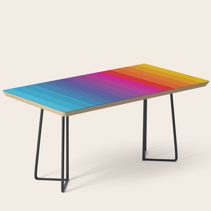  Classic 70s Vintage Style Retro Stripes - Funky Rainbow Coffee Table Gallery Image 1