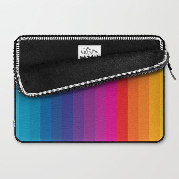  Classic 70s Vintage Style Retro Stripes - Funky Rainbow Laptop Sleeve Gallery Image 2