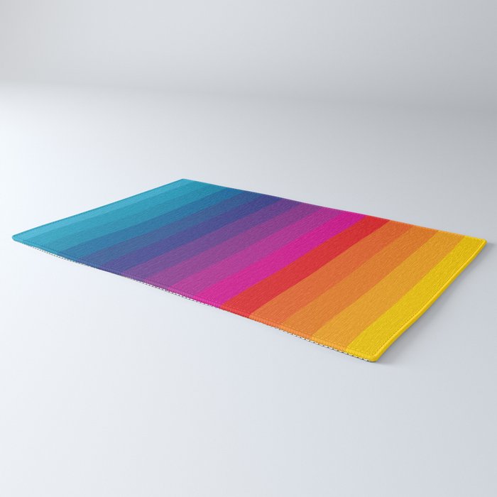  Classic 70s Vintage Style Retro Stripes - Funky Rainbow Rug Gallery Image 3