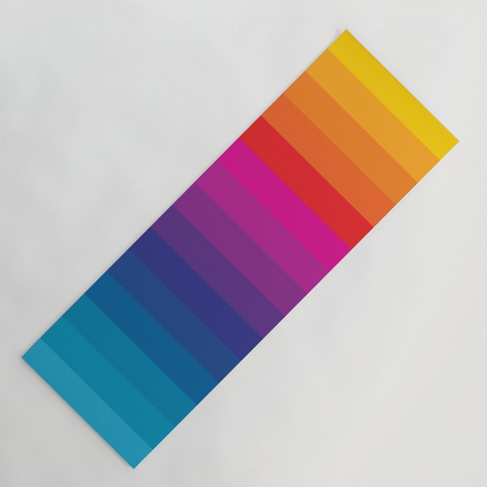  Classic 70s Vintage Style Retro Stripes - Funky Rainbow Yoga Mat Gallery Image 1