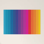 Classic 70s Vintage Style Retro Stripes - Funky Rainbow Welcome Mat Gallery Image 1