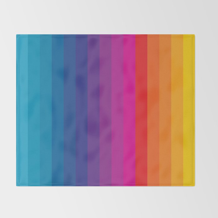  Classic 70s Vintage Style Retro Stripes - Funky Rainbow Throw Blanket Gallery Image 2