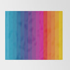  Classic 70s Vintage Style Retro Stripes - Funky Rainbow Throw Blanket Gallery Image 2