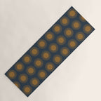 Boho Summer Sun Pattern VII Navy Blue Burnt Orange Yoga Mat Gallery Image 1