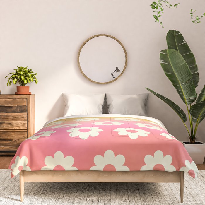 Ombre Rainbow Daisy Pattern Comforter Gallery Image 3