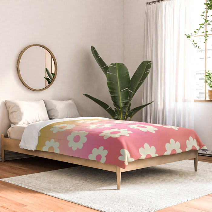 Ombre Rainbow Daisy Pattern Comforter Gallery Image 2