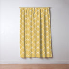 Bows & Ribbons Pattern XXI Butter Yellow Window Curtain Gallery Image 3