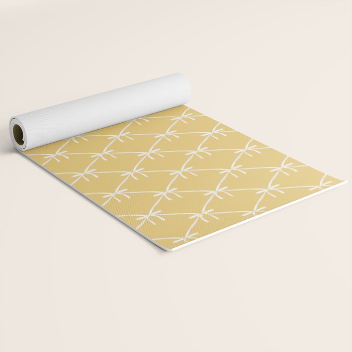 Bows & Ribbons Pattern XXI Butter Yellow Yoga Mat Gallery Image 2