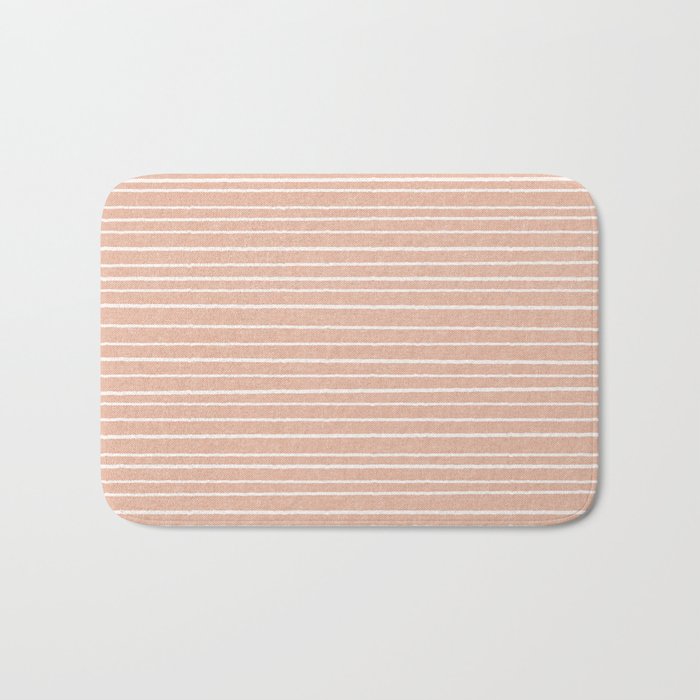 irregular stripes - peach Bath Mat Gallery Image 1