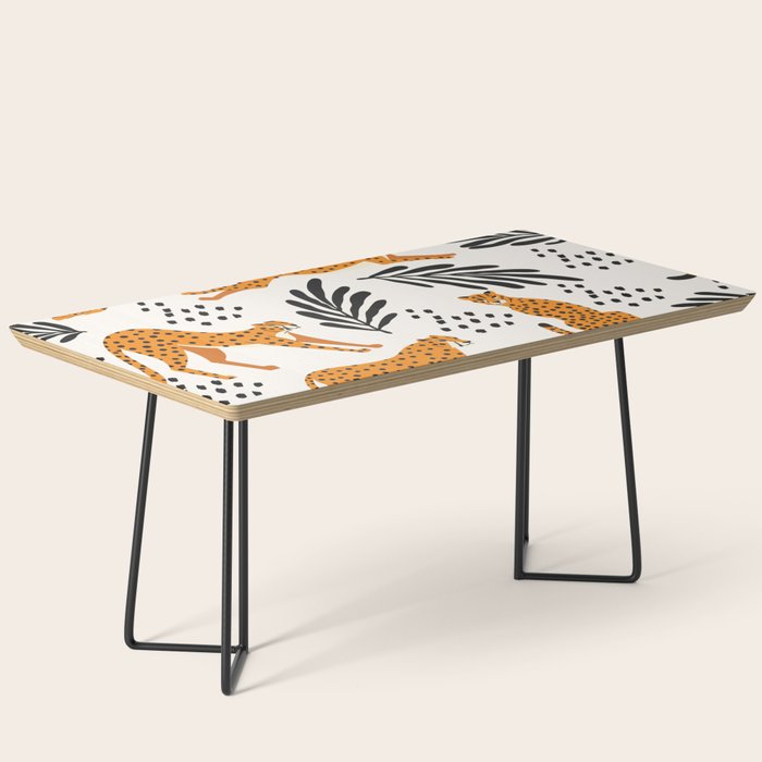 Cheetahs pattern on white Coffee Table Gallery Image 1