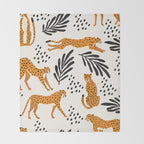 Cheetahs pattern on white Throw Blanket Gallery Image 2